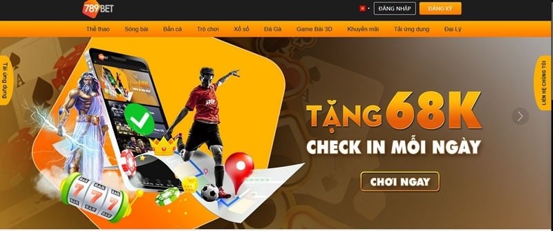 Giao diện được thiết kế đẹp mắt từ một trang web cổng game cấp Banca - Banca